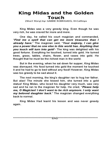 king midas and the golden touch play script|King Midas .